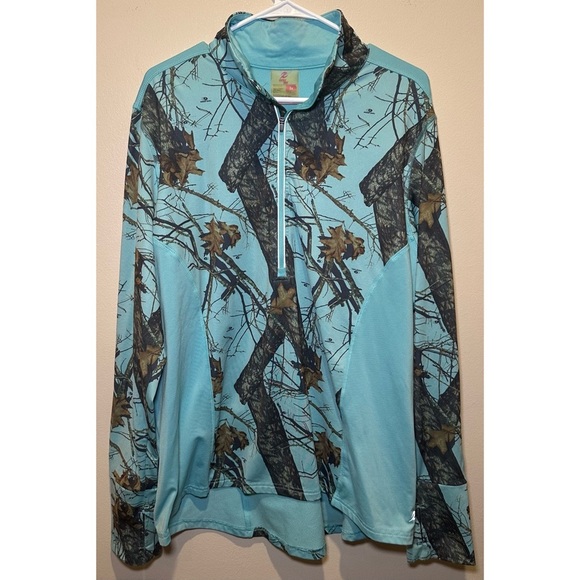 Energy Zone Women's‎ Teal Camo Pullover Size 2XL - Picture 1 of 4